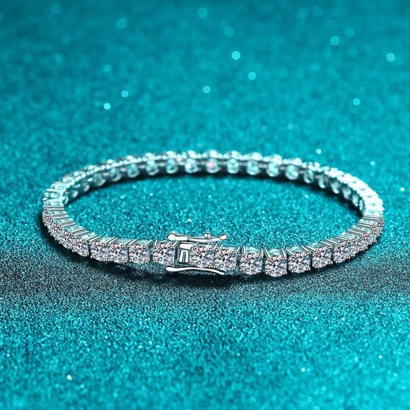 Certified 10.8ct. t.w. Moissanite Diamond Tennis Net Bracelet NEW - Picture 3 of 11
